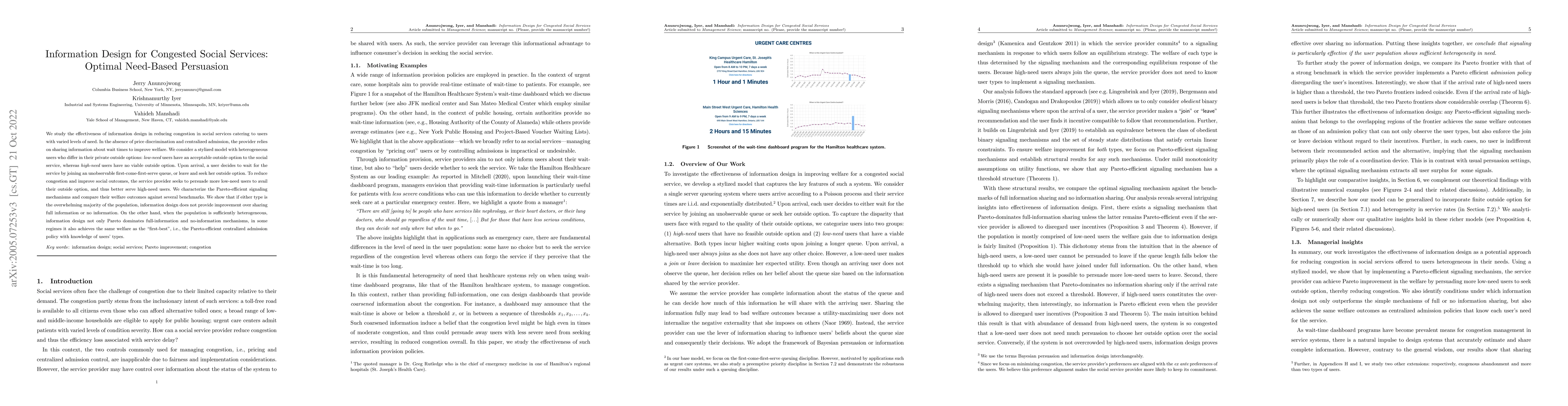 Thumbnail for Information Design for Congested Social Services: Optimal Need-Based
  Persuasion