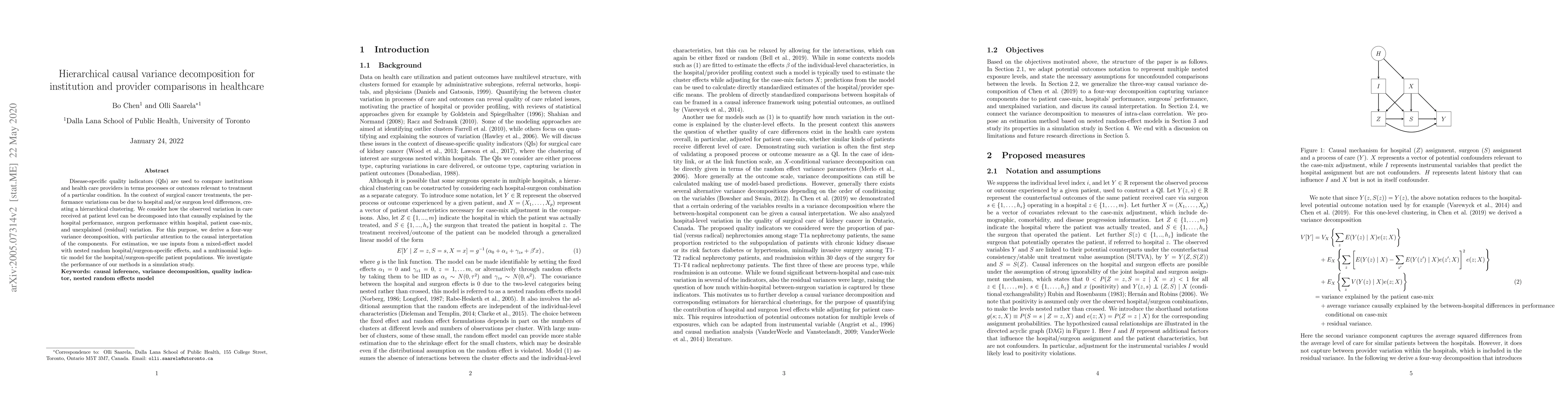 Thumbnail for Hierarchical causal variance decomposition for institution and provider
  comparisons in healthcare