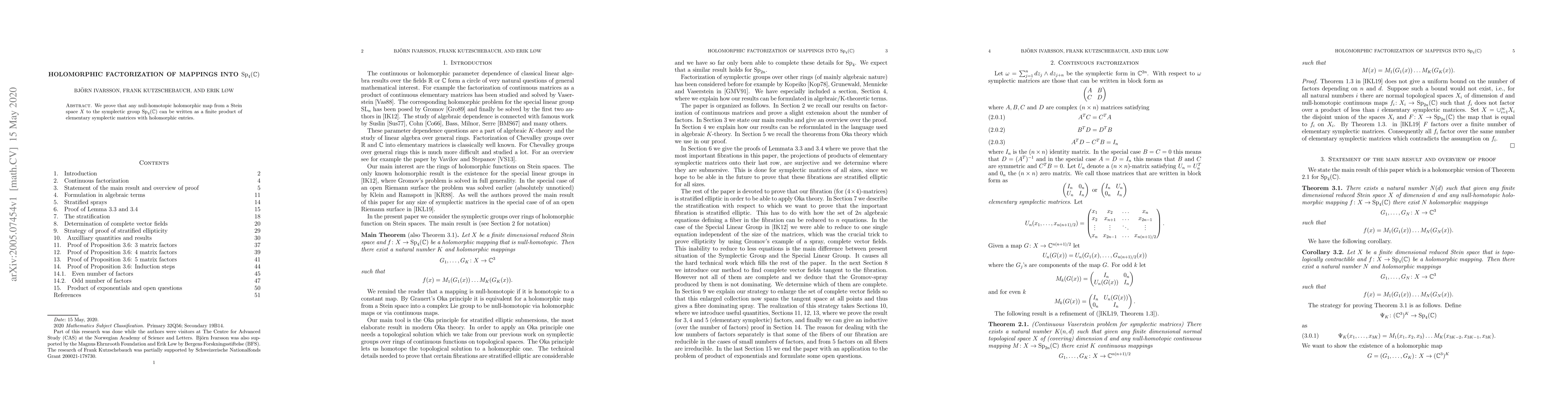 Thumbnail for Holomorphic Factorization of Mappings into $ \operatorname{Sp}_{4}(
  \mathbb{C}) $