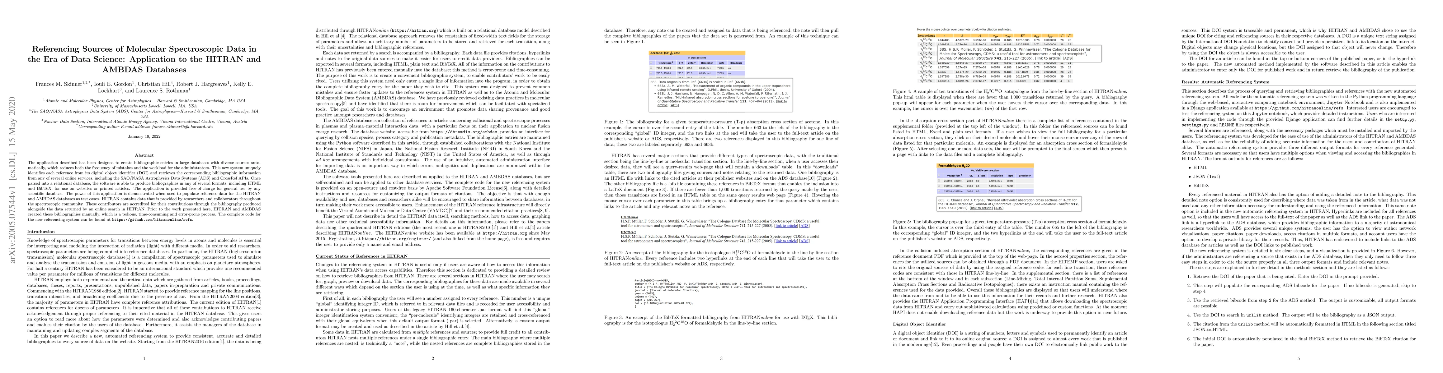Thumbnail for Referencing Sources of Molecular Spectroscopic Data in the Era of Data
  Science: Application to the HITRAN and AMBDAS Databases