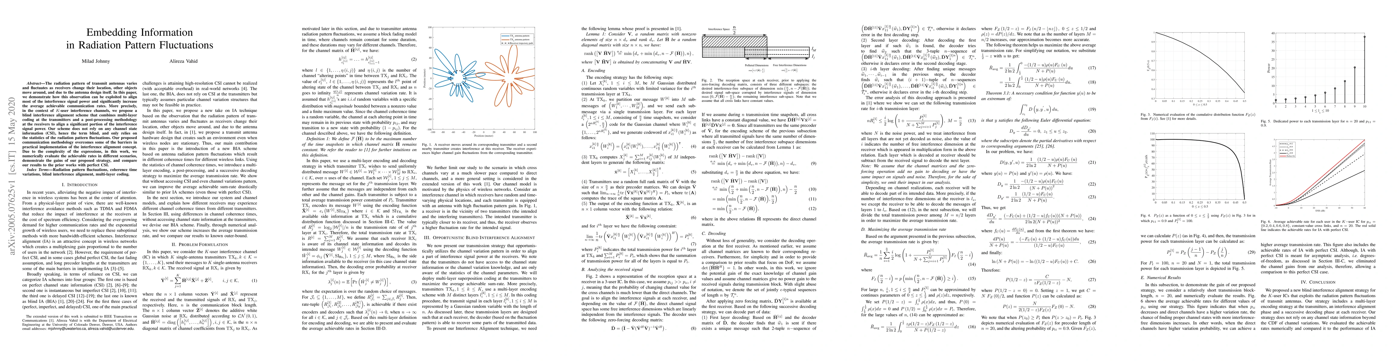 Thumbnail for Embedding Information in Radiation Pattern Fluctuations
