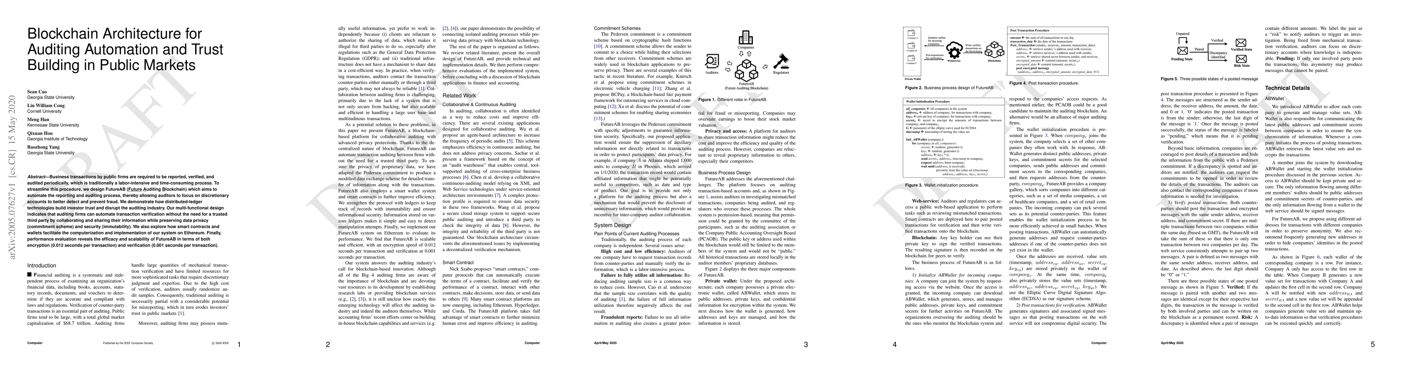 Thumbnail for Blockchain Architecture forAuditing Automation and TrustBuilding in
  Public Markets
