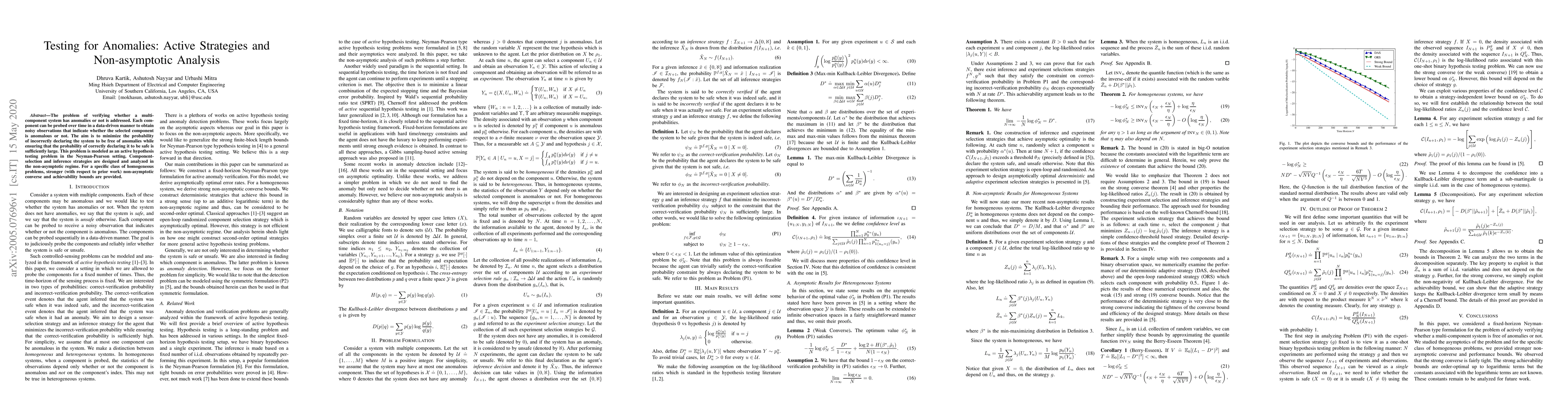 Thumbnail for Testing for Anomalies: Active Strategies and Non-asymptotic Analysis