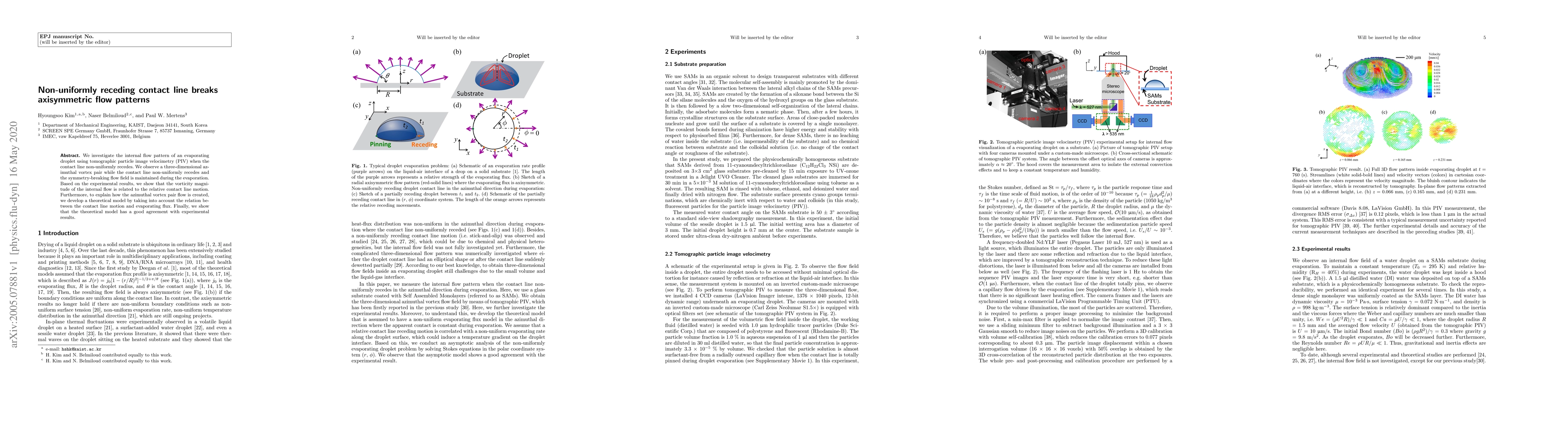 Thumbnail for Non-uniformly receding contact line breaks axisymmetric flow patterns