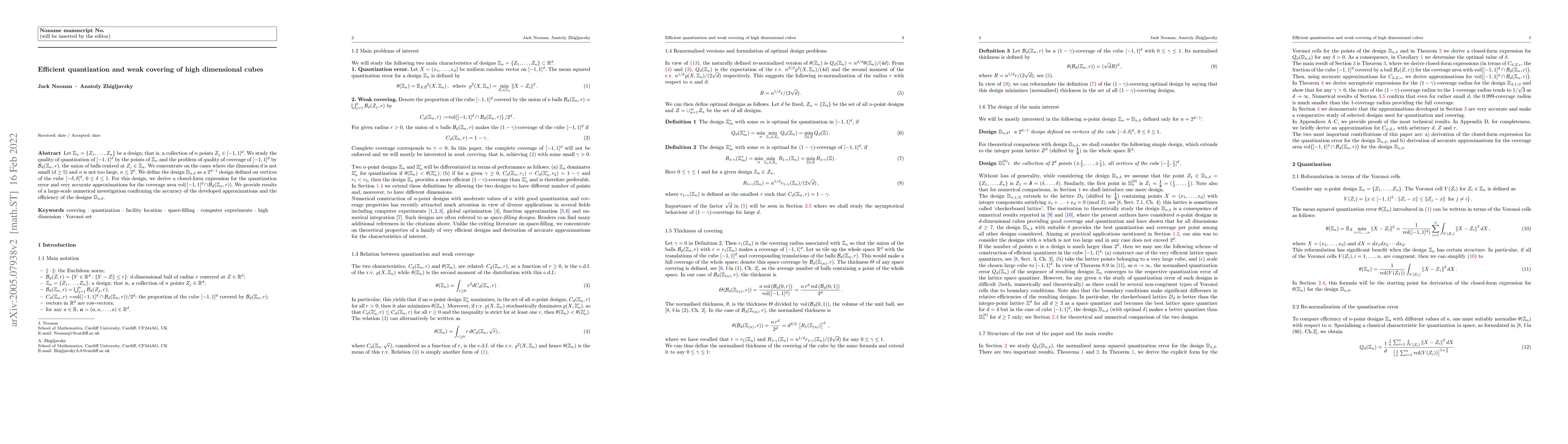 Thumbnail for Efficient quantization and weak covering of high dimensional cubes