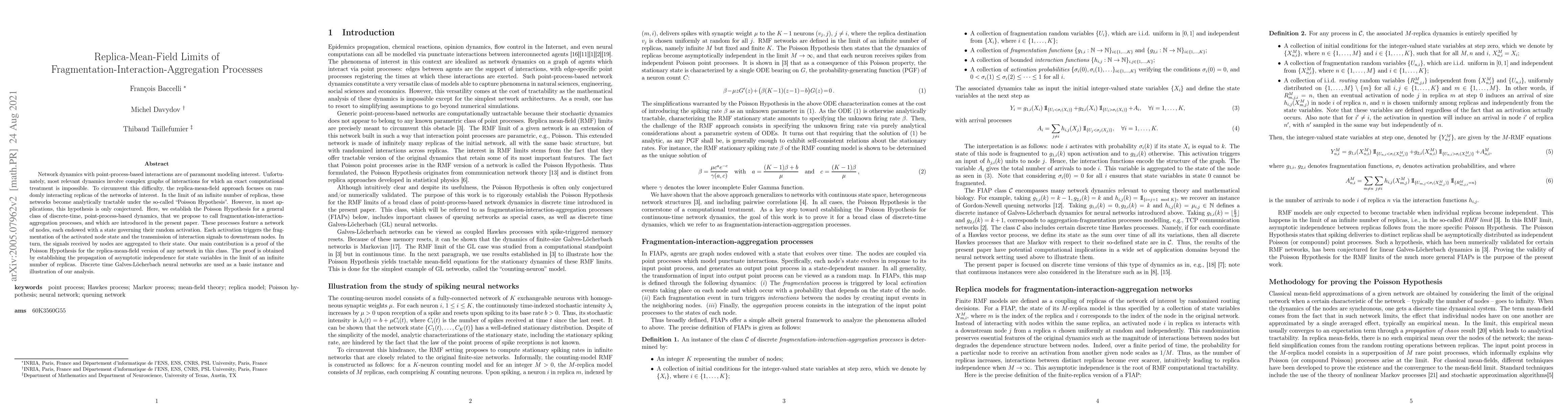 Thumbnail for Replica-Mean-Field Limits of Fragmentation-Interaction-Aggregation
  Processes