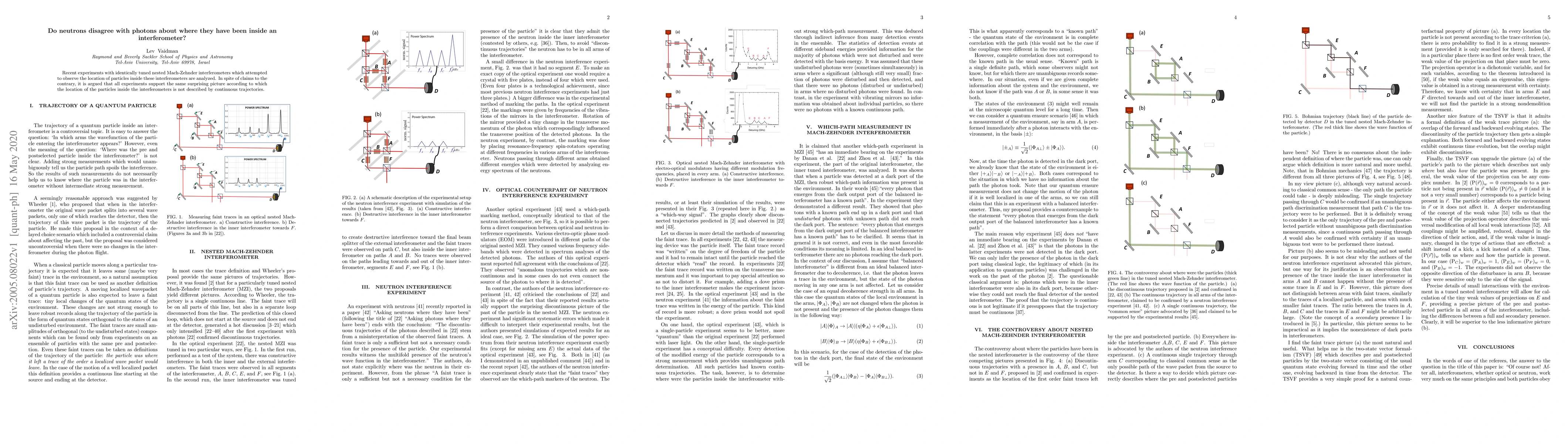 Thumbnail for Do neutrons disagree with photons about where they have been inside an
  interferometer?
