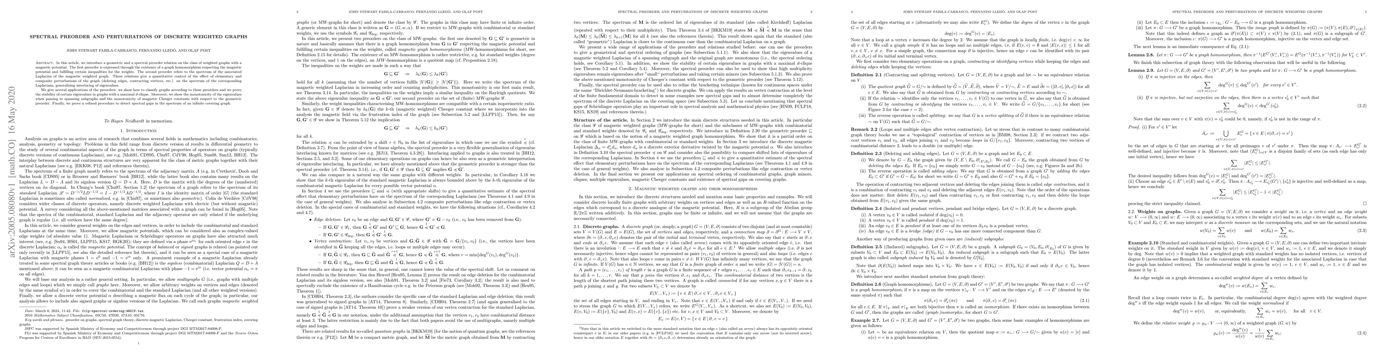 Thumbnail for Spectral preorder and perturbations of discrete weighted graphs