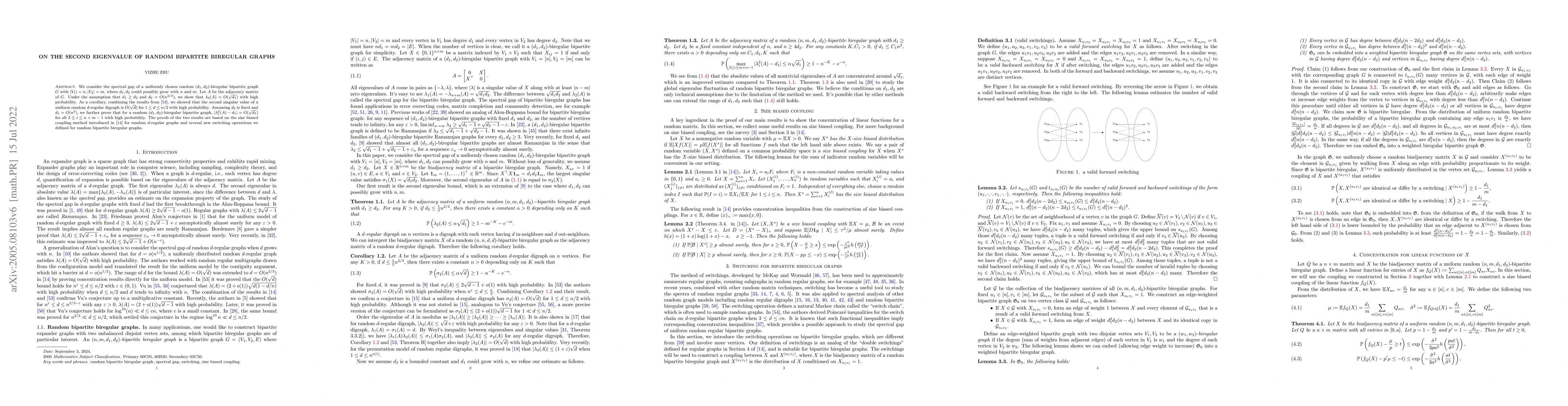 Thumbnail for On the second eigenvalue of random bipartite biregular graphs