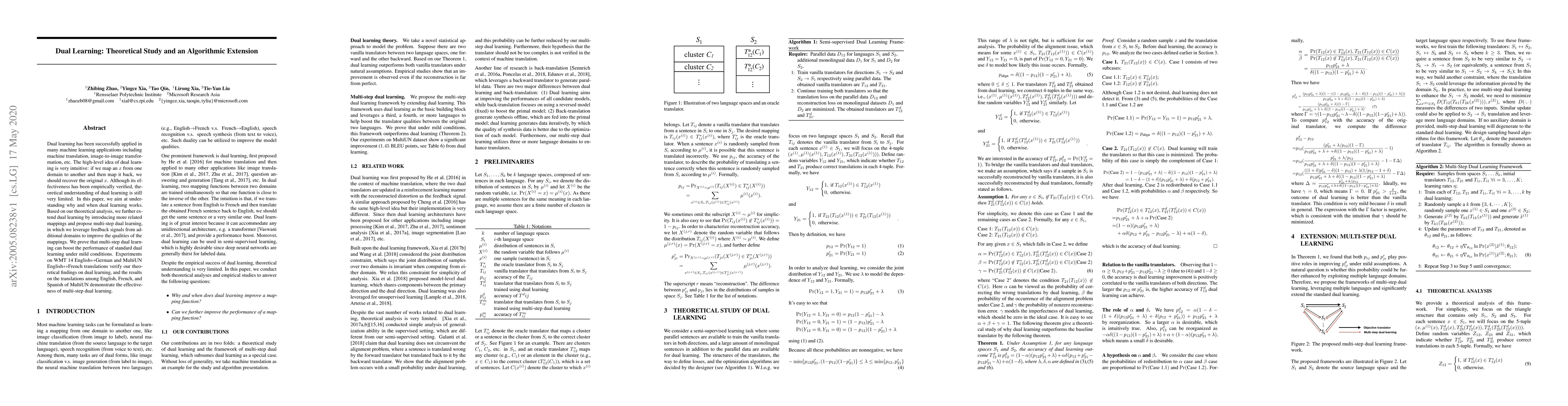 Thumbnail for Dual Learning: Theoretical Study and an Algorithmic Extension