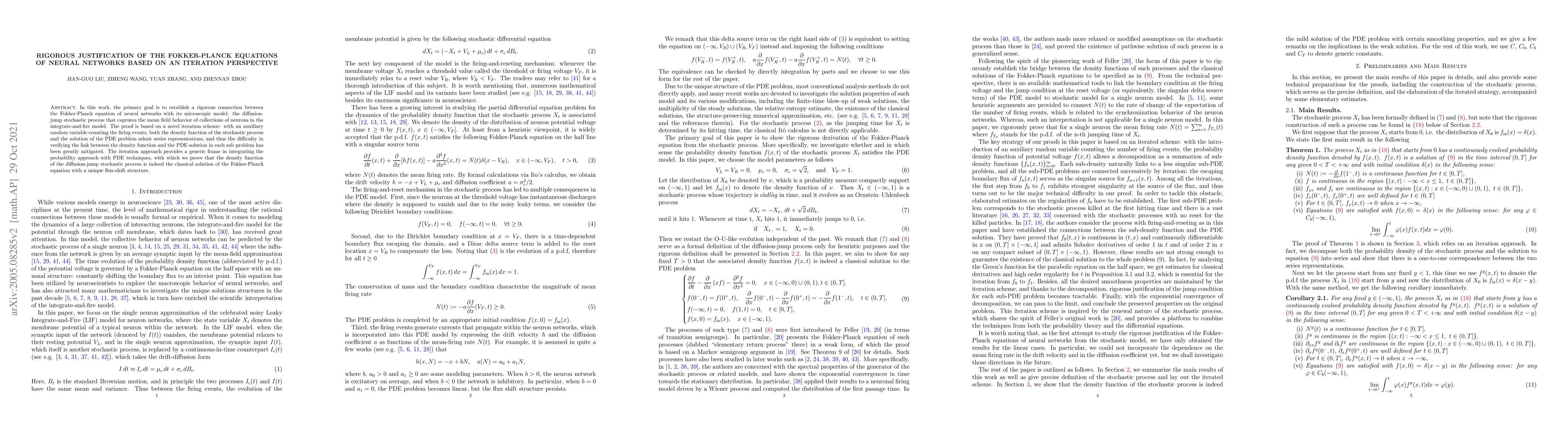 Thumbnail for Rigorous justification of the Fokker-Planck equations of neural networks
  based on an iteration perspective
