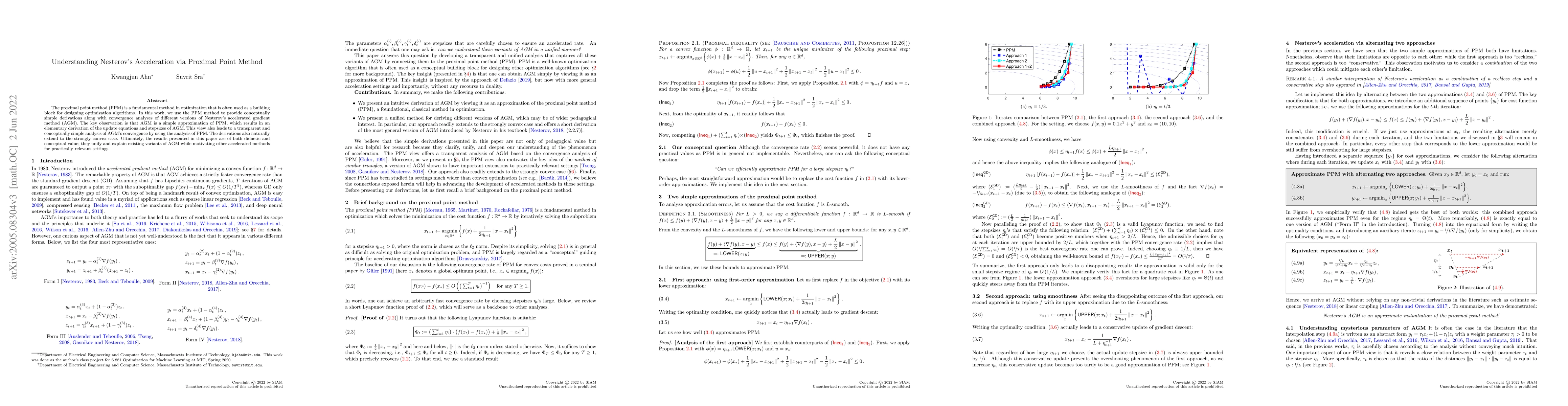 Thumbnail for Understanding Nesterov's Acceleration via Proximal Point Method