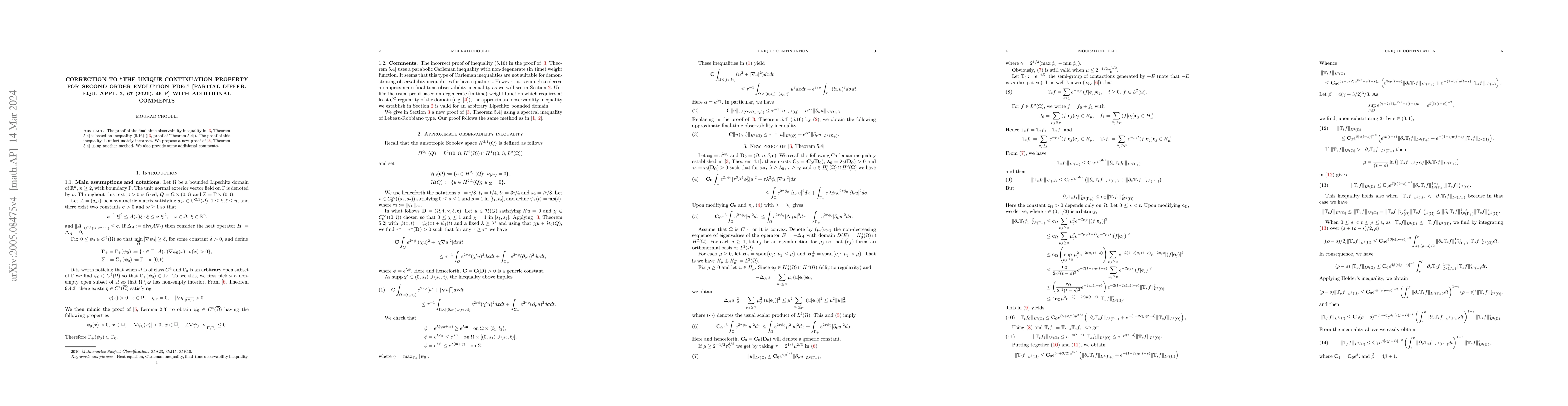 Thumbnail for The property of unique continuation for second order evolution PDEs