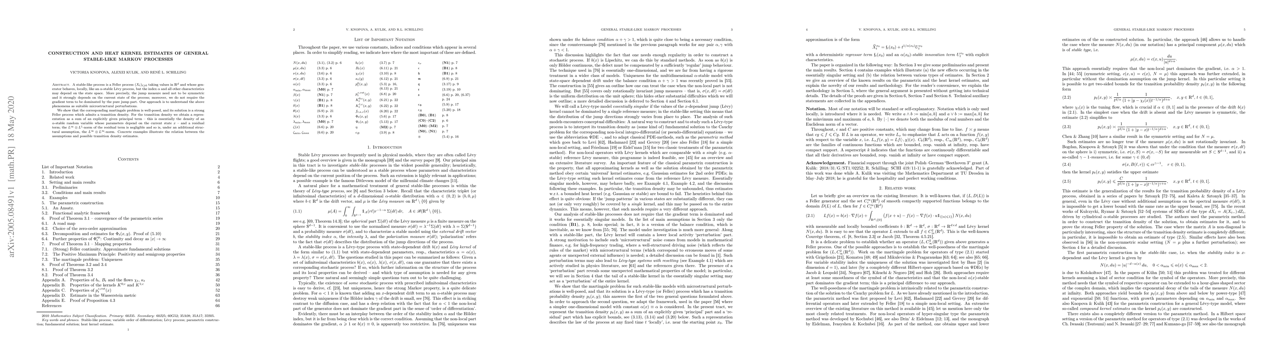 Thumbnail for Construction and heat kernel estimates of general stable-like Markov
  processes