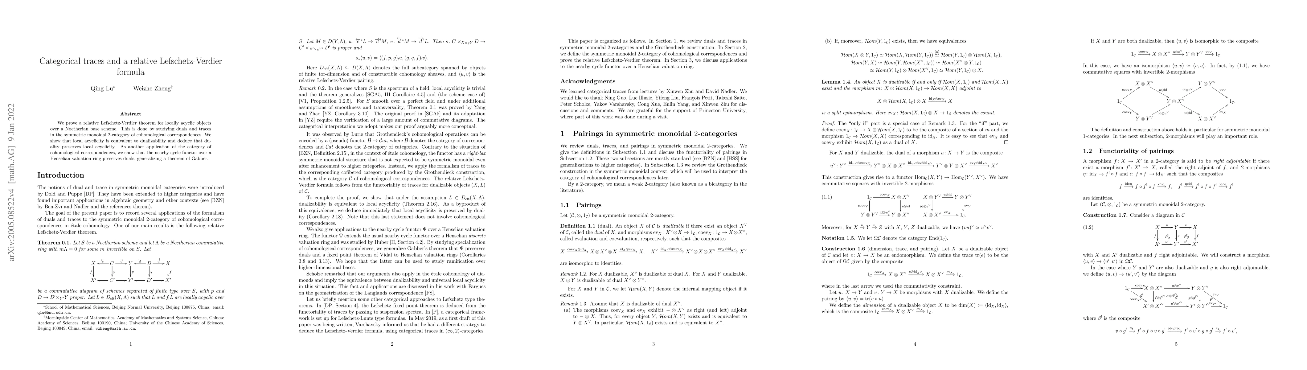 Thumbnail for Categorical traces and a relative Lefschetz-Verdier formula