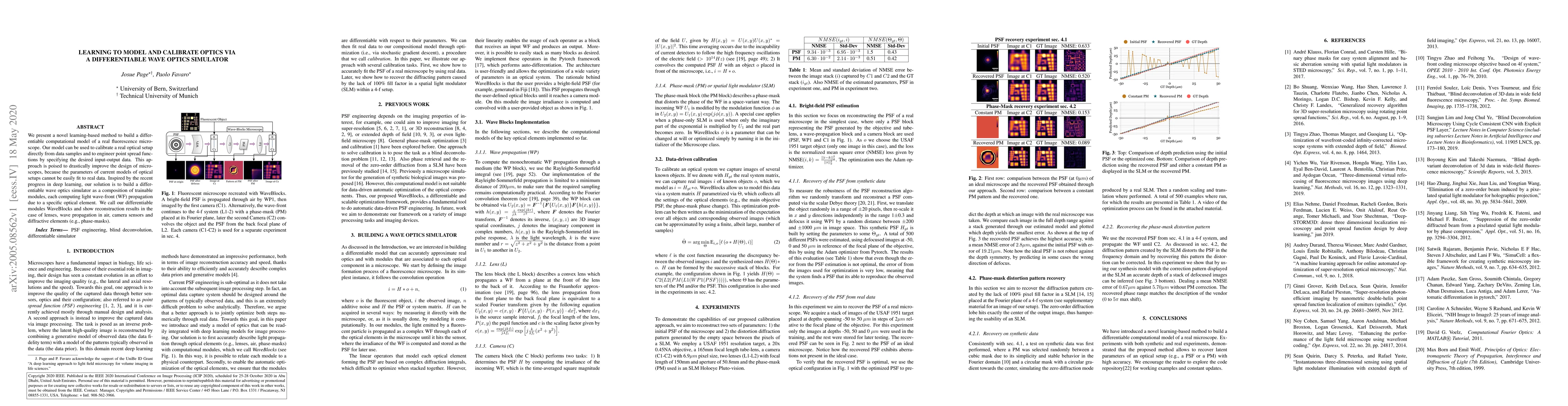 Thumbnail for Learning to Model and Calibrate Optics via a Differentiable Wave Optics
  Simulator