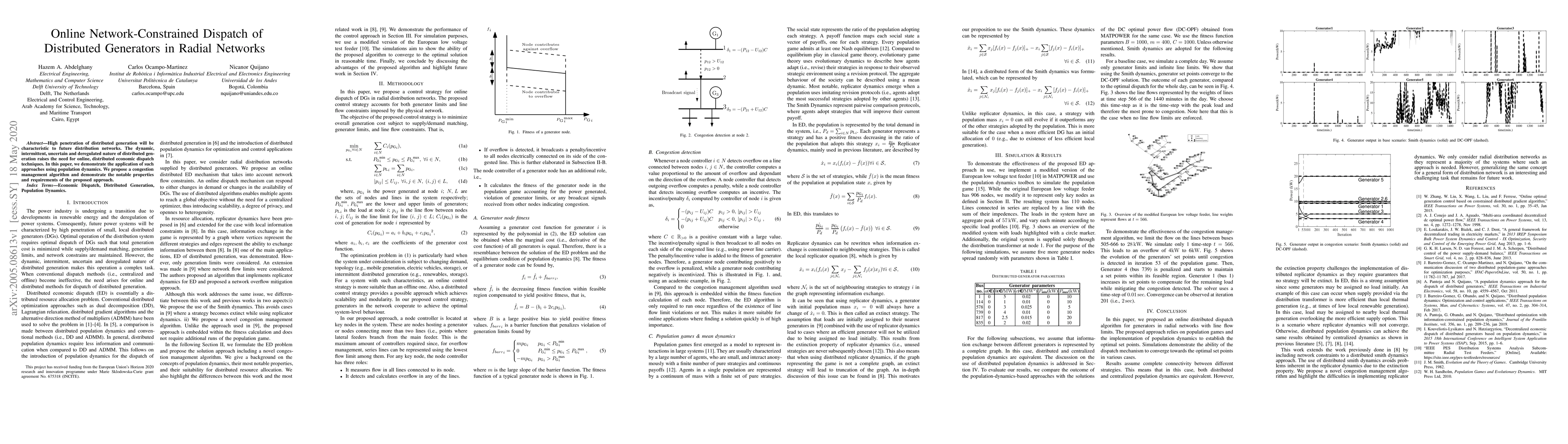 Thumbnail for Online Network-Constrained Dispatch of Distributed Generators in Radial
  Networks