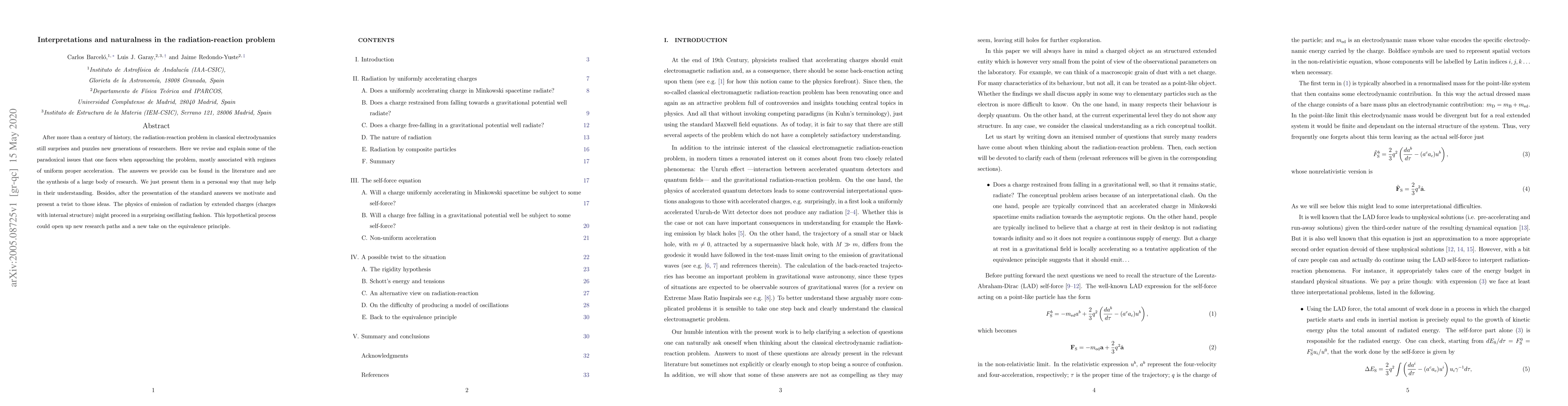 Thumbnail for Interpretations and naturalness in the radiation-reaction problem