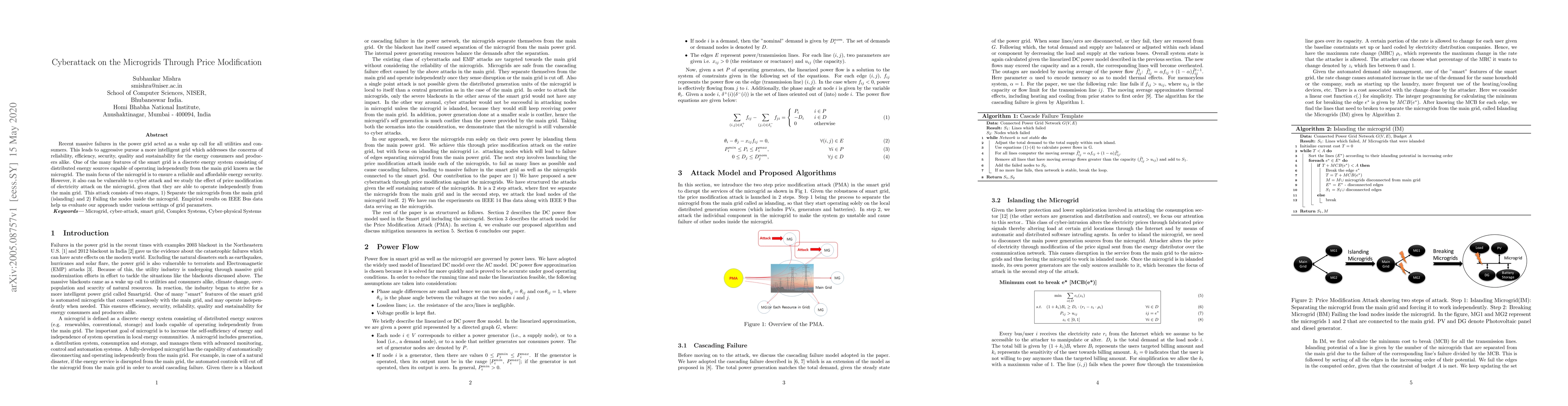 Thumbnail for Cyberattack on the Microgrids Through Price Modification