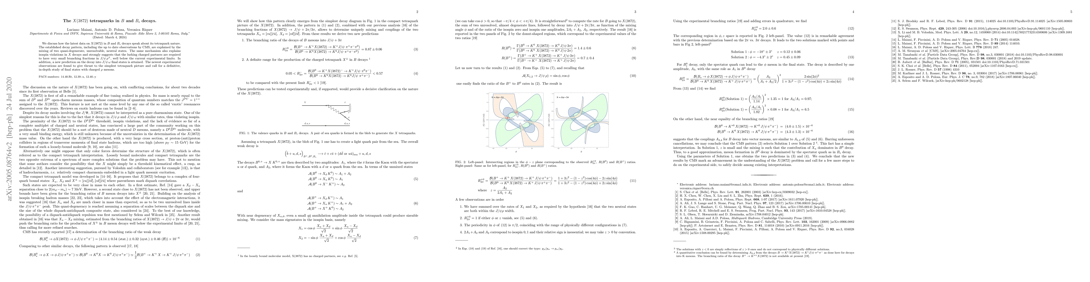 Thumbnail for The X(3872) tetraquarks in B and B_s decays
