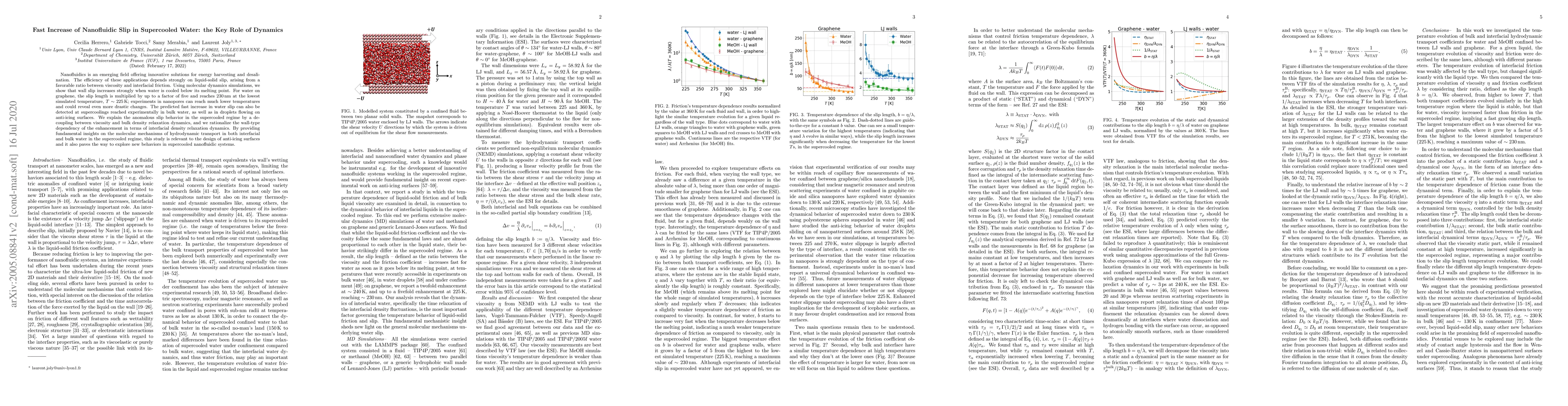 Thumbnail for Fast Increase of Nanofluidic Slip in Supercooled Water: the Key Role of
  Dynamics