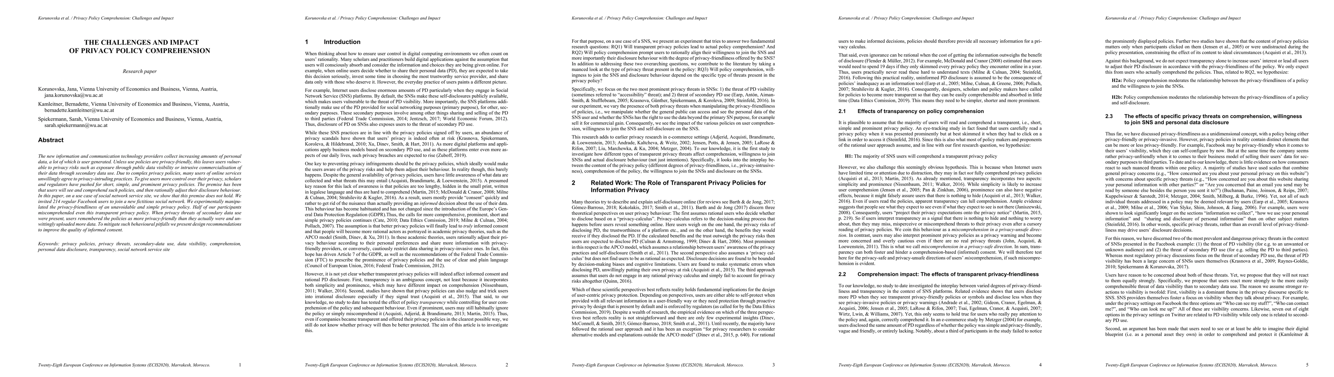 Thumbnail for The Challenges and Impact of Privacy Policy Comprehension