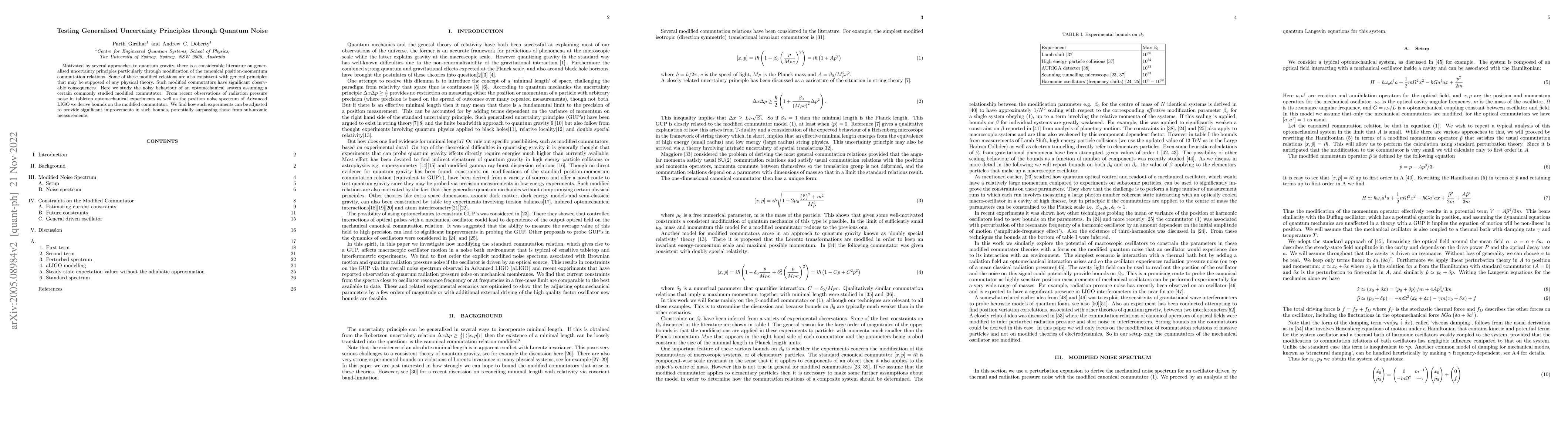 Thumbnail for Testing Generalised Uncertainty Principles through Quantum Noise