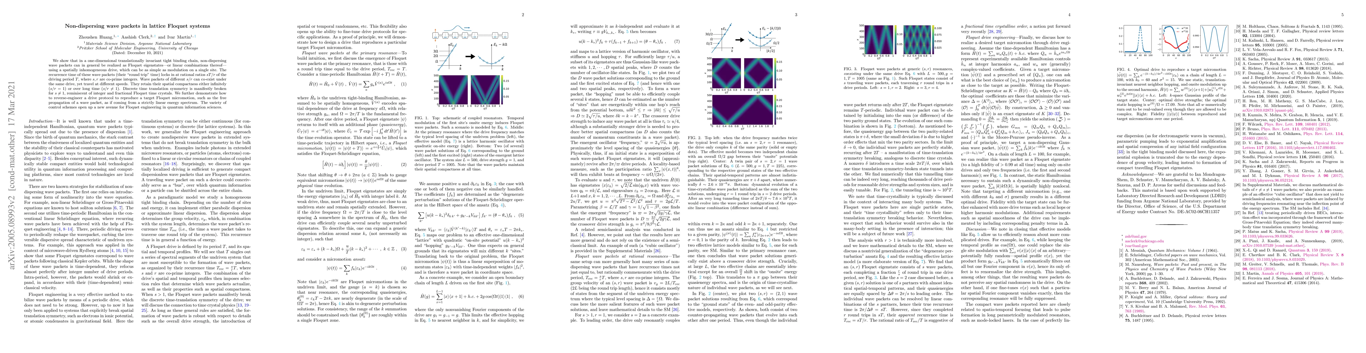 Thumbnail for Non-dispersing wave packets in lattice Floquet systems