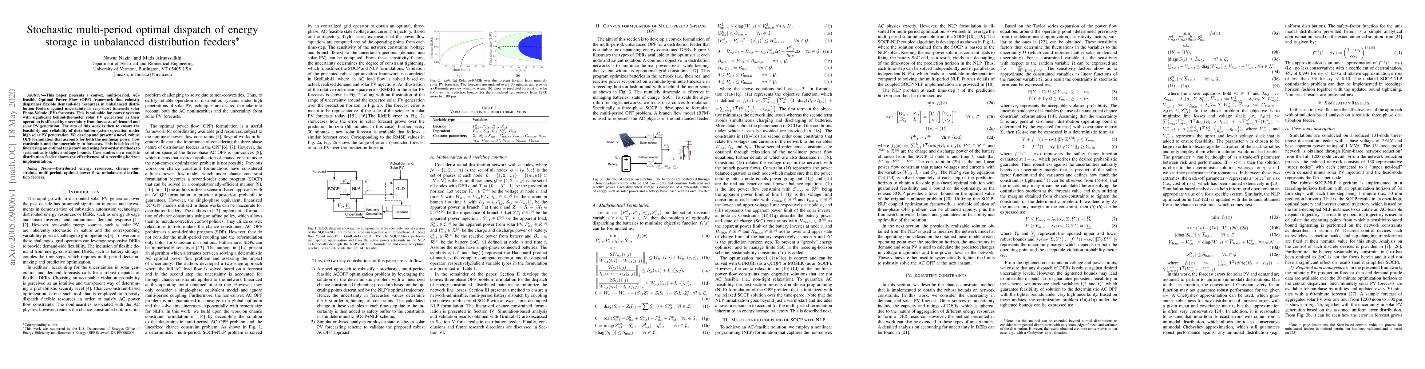 Thumbnail for Stochastic multi-period optimal dispatch of energy storage in unbalanced
  distribution feeders