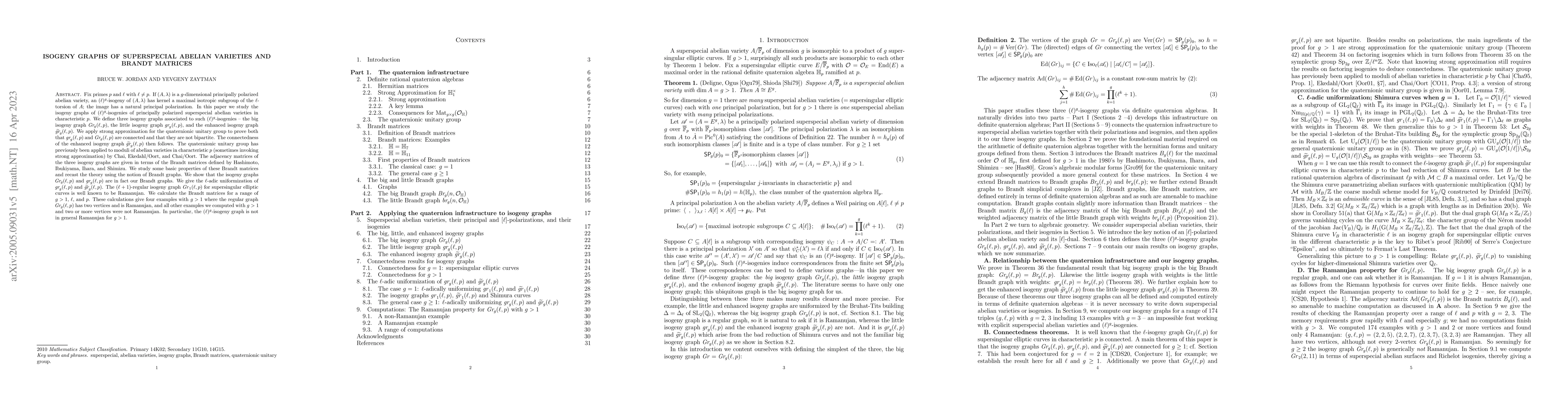 Thumbnail for Isogeny graphs of superspecial abelian varieties and Brandt matrices