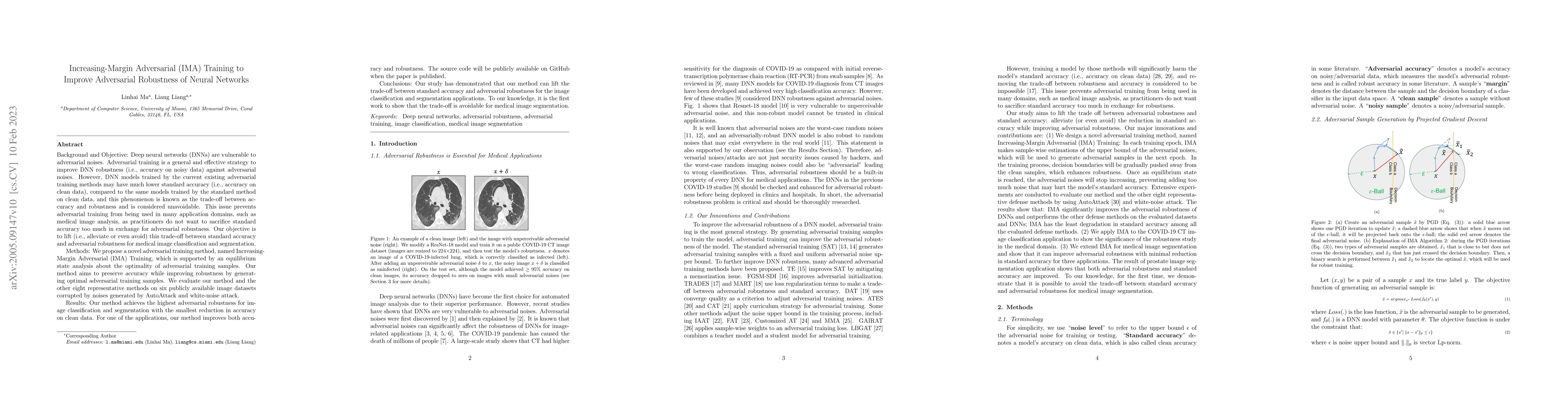 Thumbnail for Increasing-Margin Adversarial (IMA) Training to Improve Adversarial
  Robustness of Neural Networks