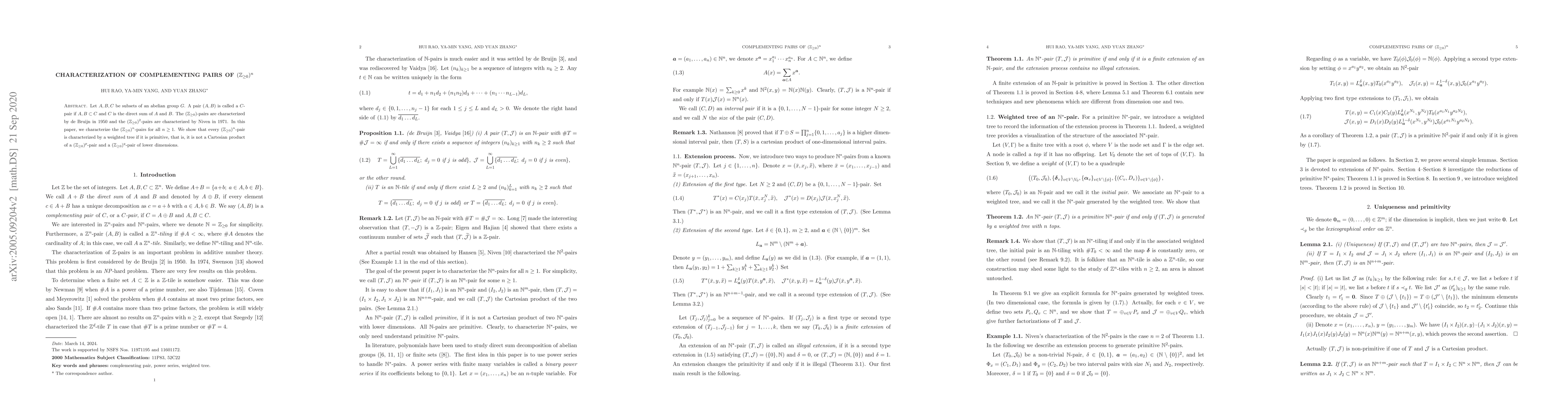 Thumbnail for Characterization of complementing pairs of $({\mathbb Z}_{\geq 0})^n$