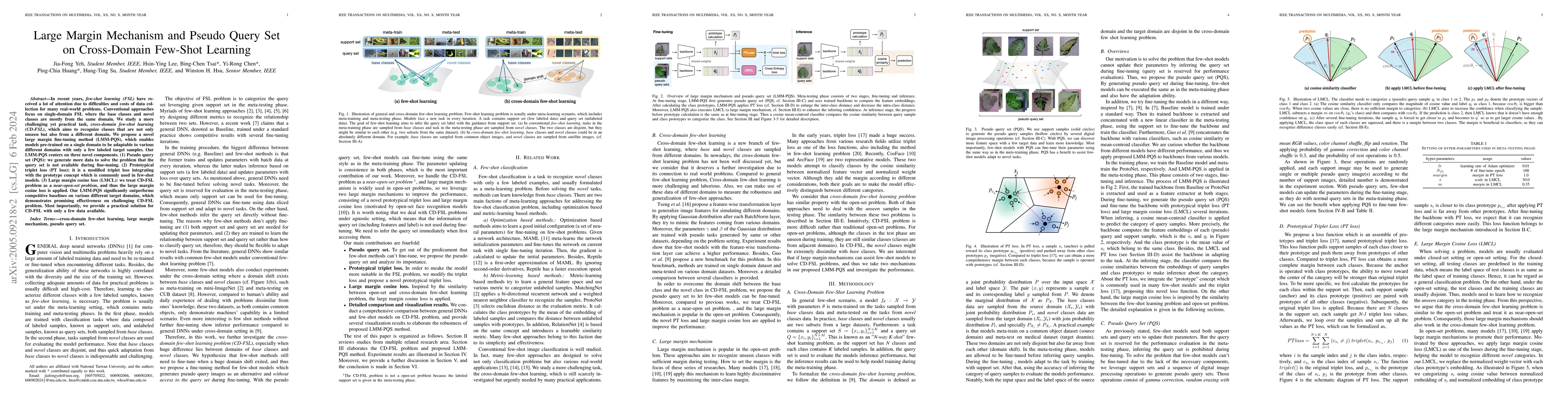Thumbnail for Large Margin Mechanism and Pseudo Query Set on Cross-Domain Few-Shot
  Learning