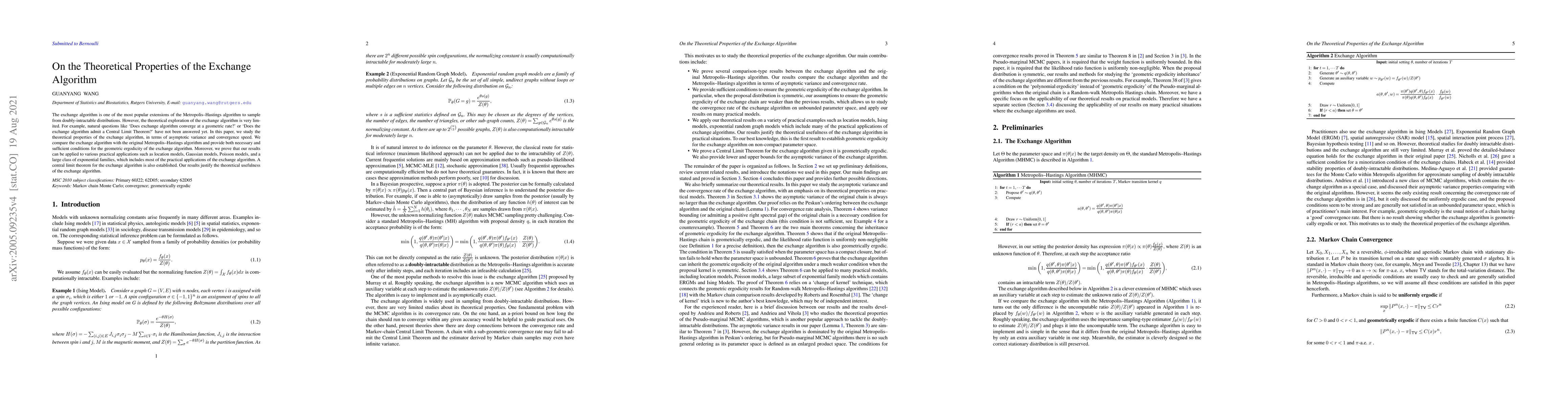 Thumbnail for On the Theoretical Properties of the Exchange Algorithm