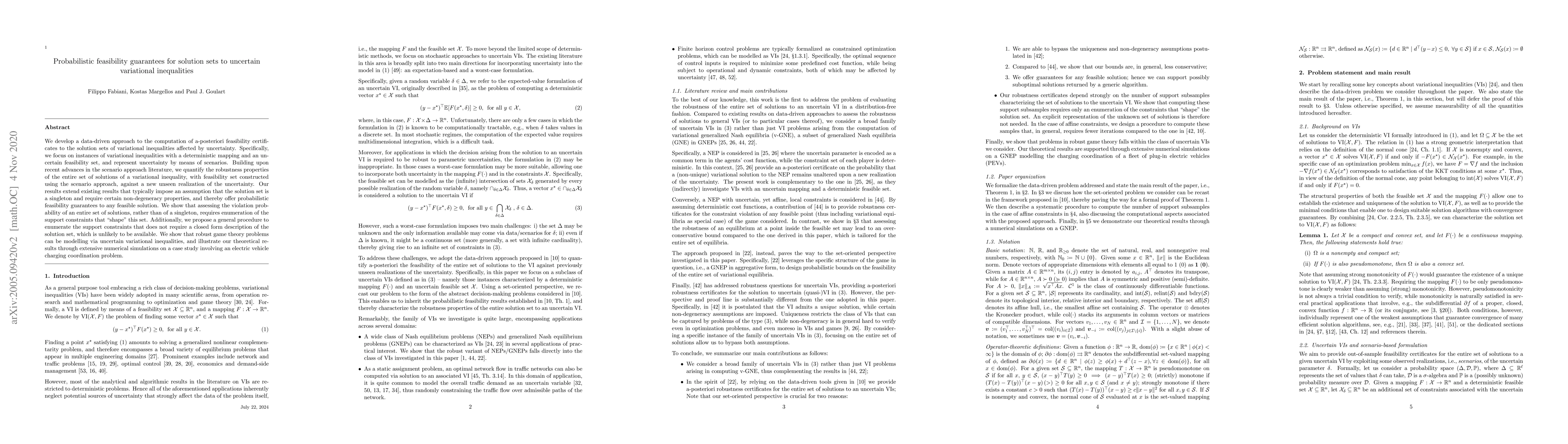 Thumbnail for Probabilistic feasibility guarantees for solution sets to uncertain
  variational inequalities