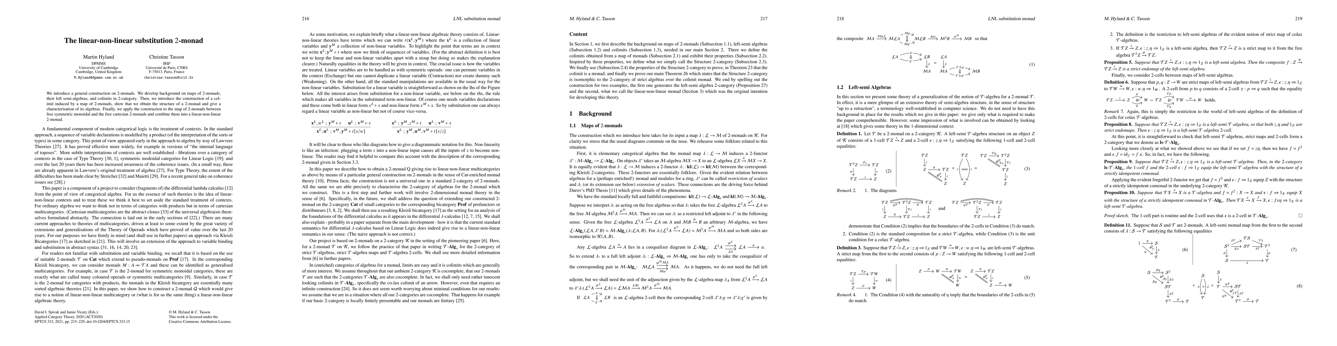 Thumbnail for The linear-non-linear substitution 2-monad