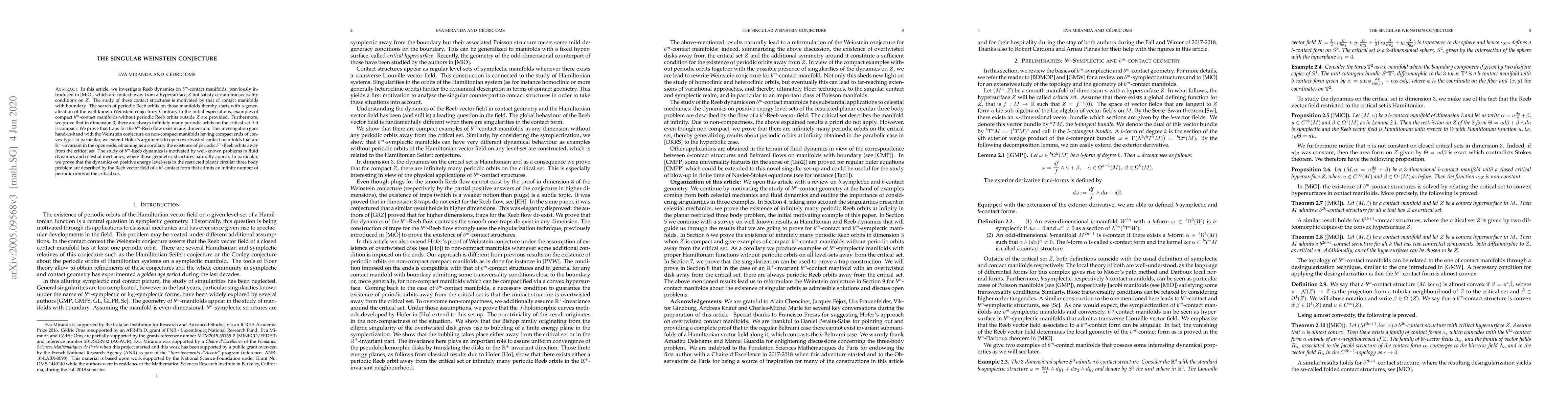 Thumbnail for The singular Weinstein conjecture