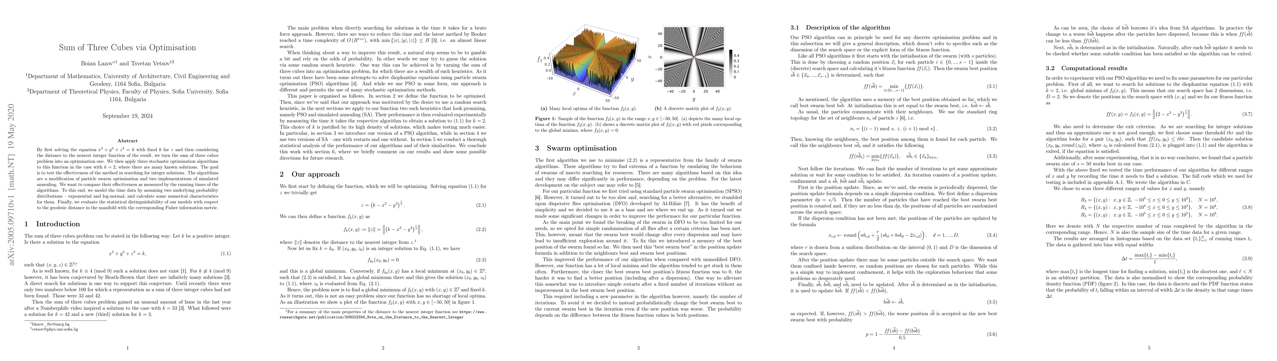 Thumbnail for Sum of Three Cubes via Optimisation