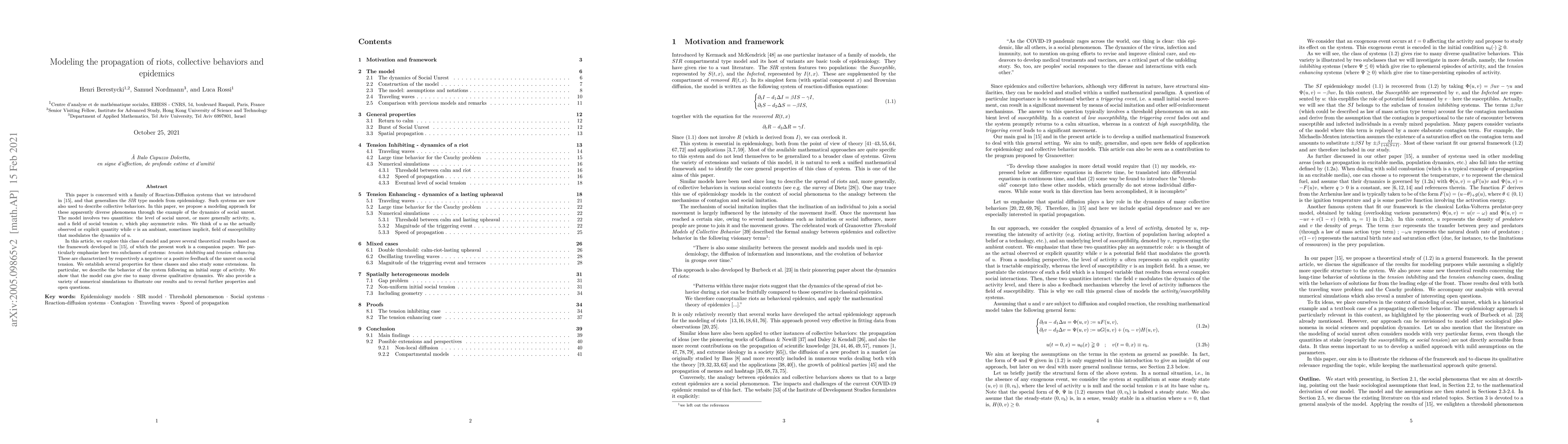 Thumbnail for Modeling the propagation of riots, collective behaviors, and epidemics
