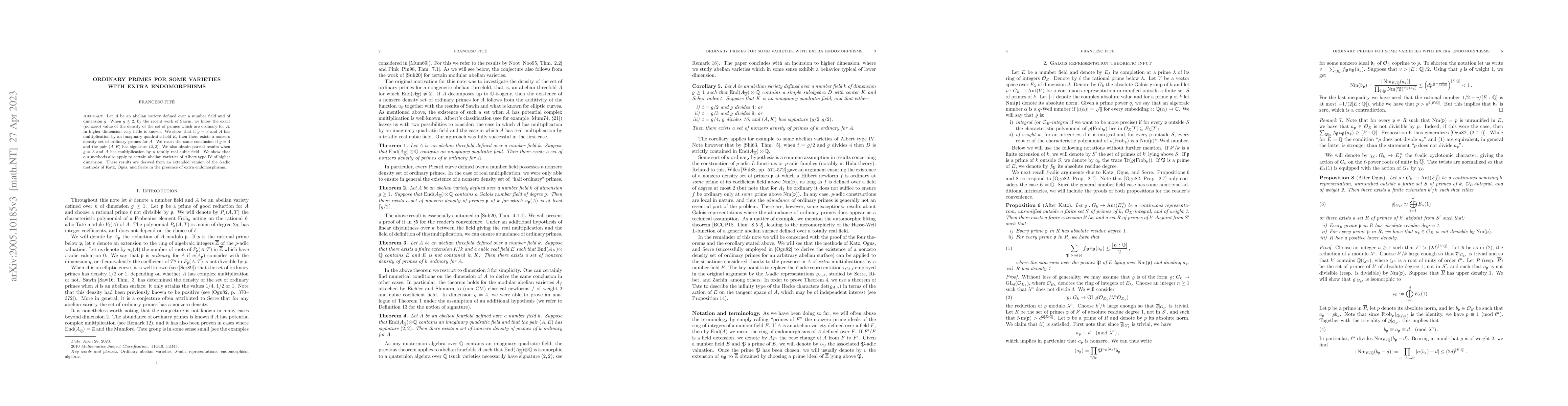 Thumbnail for Ordinary primes for some varieties with extra endomorphisms
