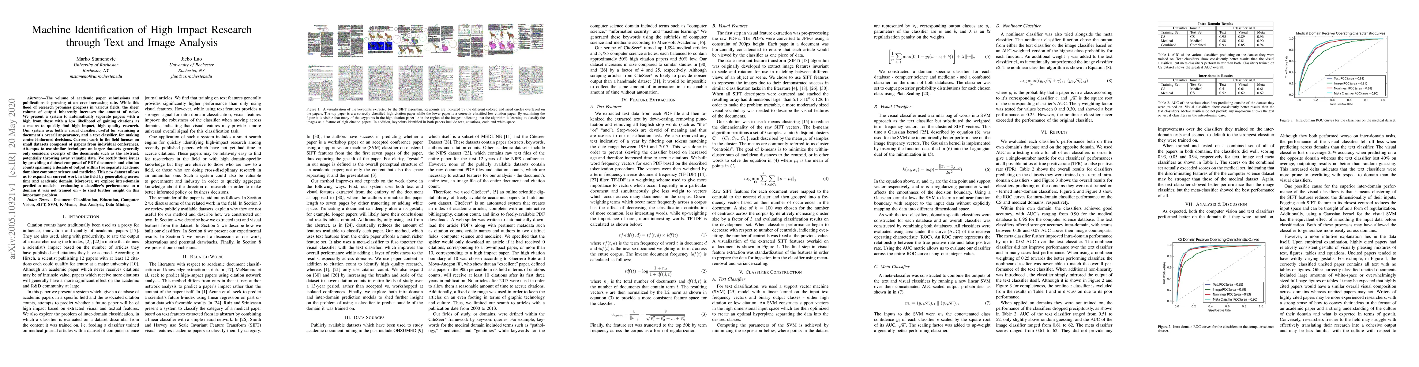 Thumbnail for Machine Identification of High Impact Research through Text and Image
  Analysis