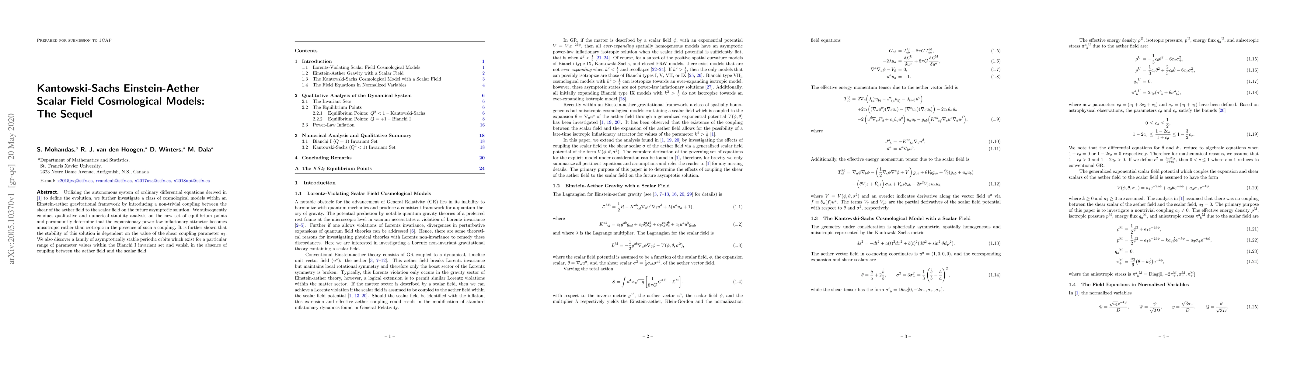 Thumbnail for Kantowski-Sachs Einstein-Aether Scalar Field Cosmological Models: The
  Sequel