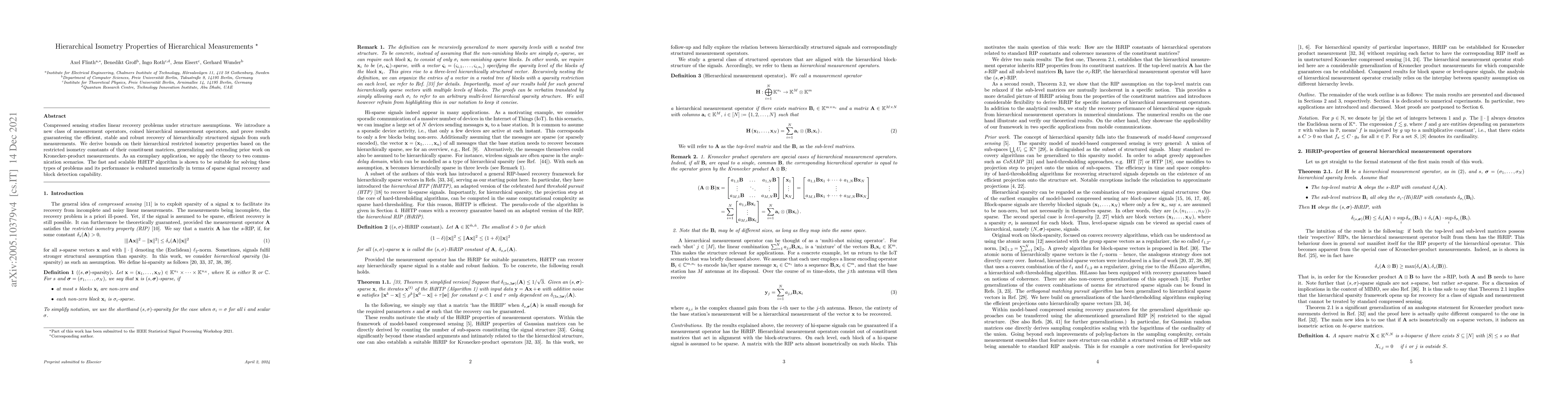 Thumbnail for Hierarchical Isometry Properties of Hierarchical Measurements