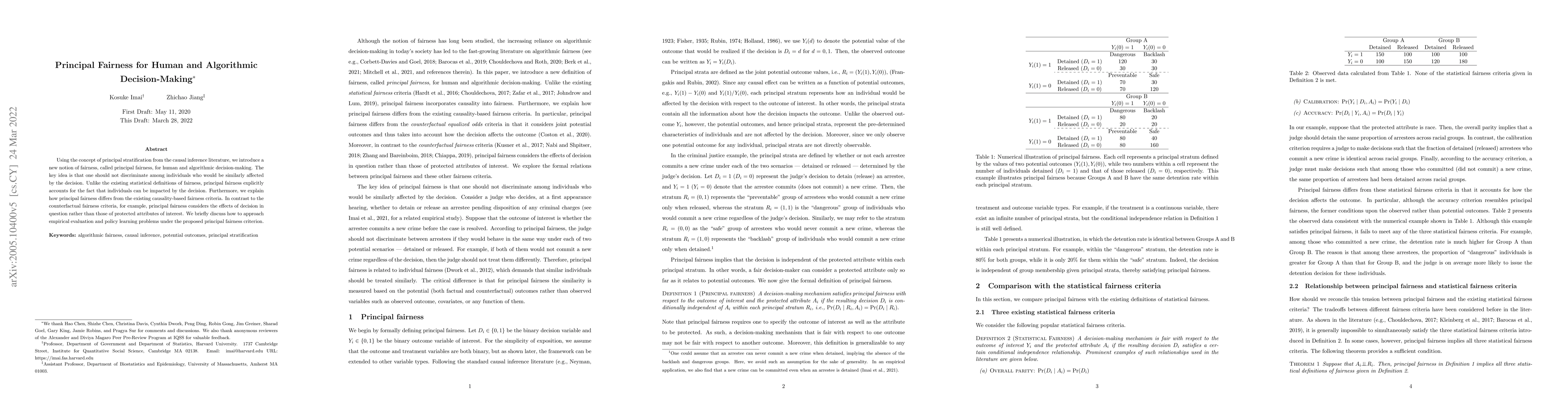 Thumbnail for Principal Fairness for Human and Algorithmic Decision-Making