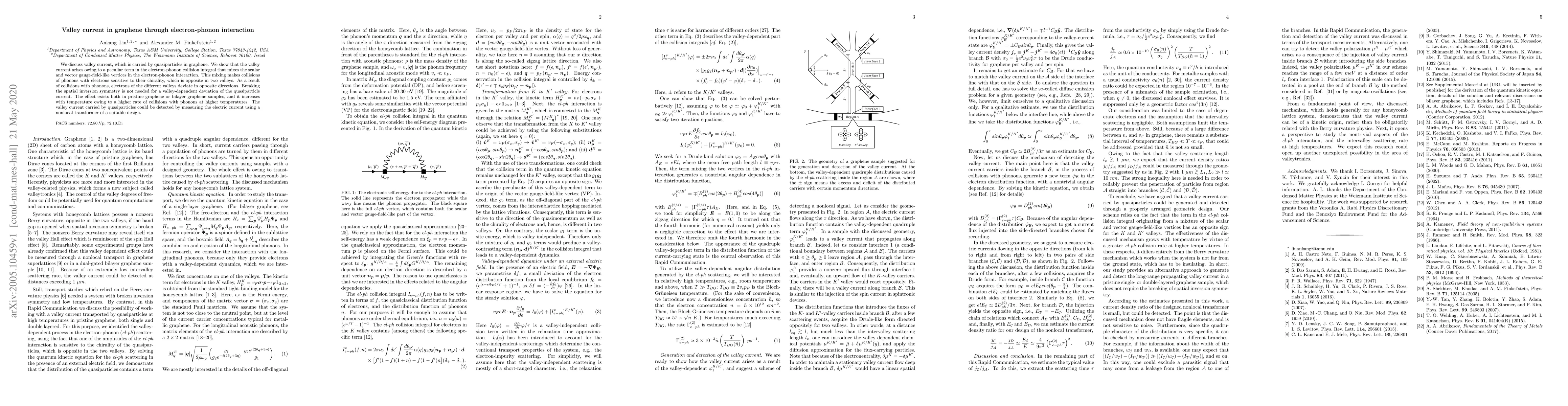 Thumbnail for Valley current in graphene through electron-phonon interaction