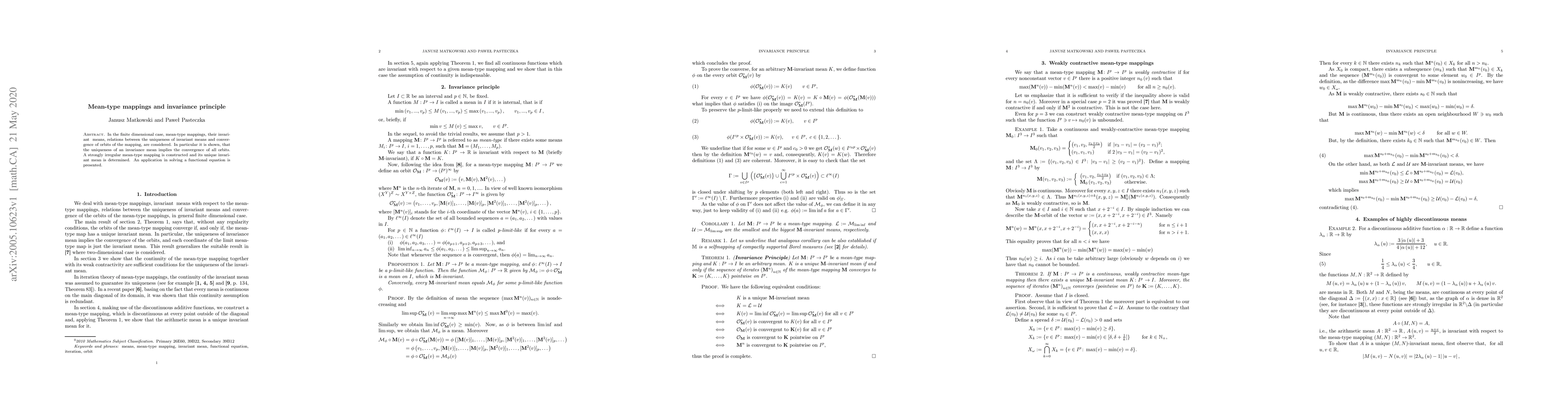 Thumbnail for Mean-type mappings and invariance principle