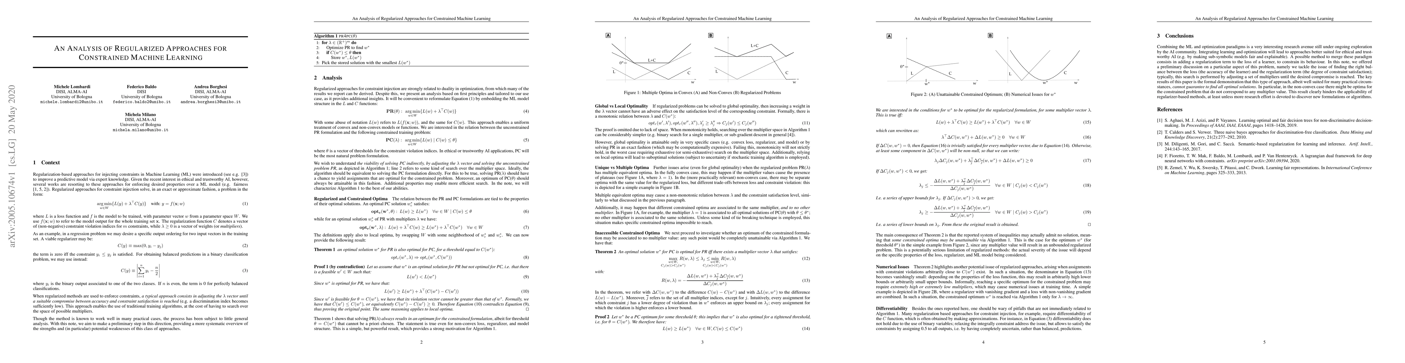 Thumbnail for An Analysis of Regularized Approaches for Constrained Machine Learning