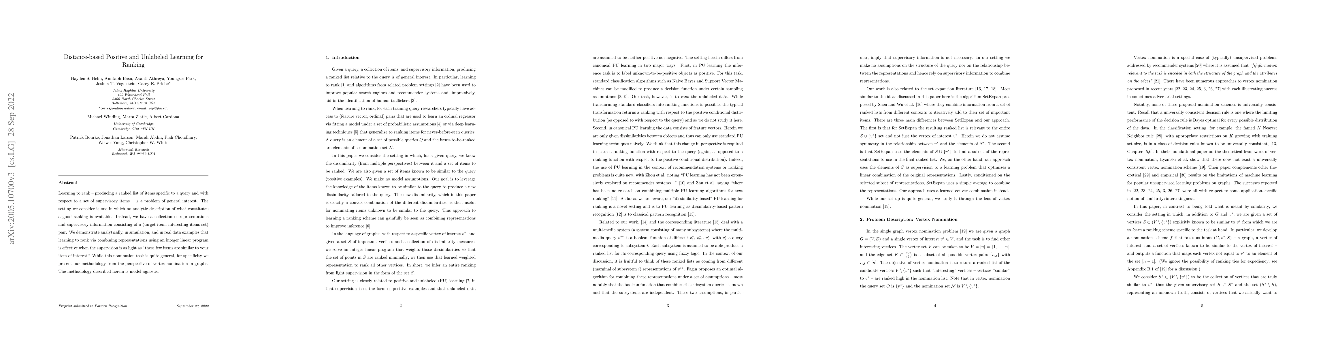 Thumbnail for Distance-based Positive and Unlabeled Learning for Ranking