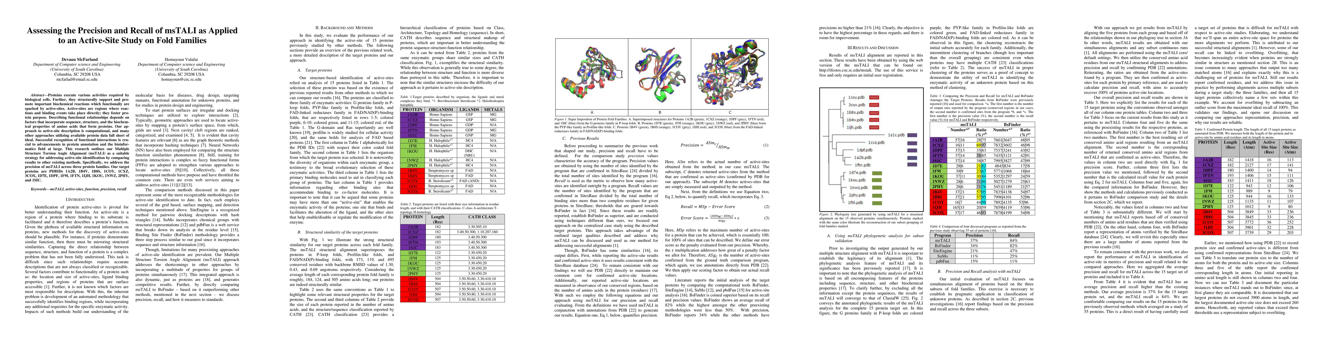 Thumbnail for Assessing the Precision and Recall of msTALI as Applied to an
  Active-Site Study on Fold Families
