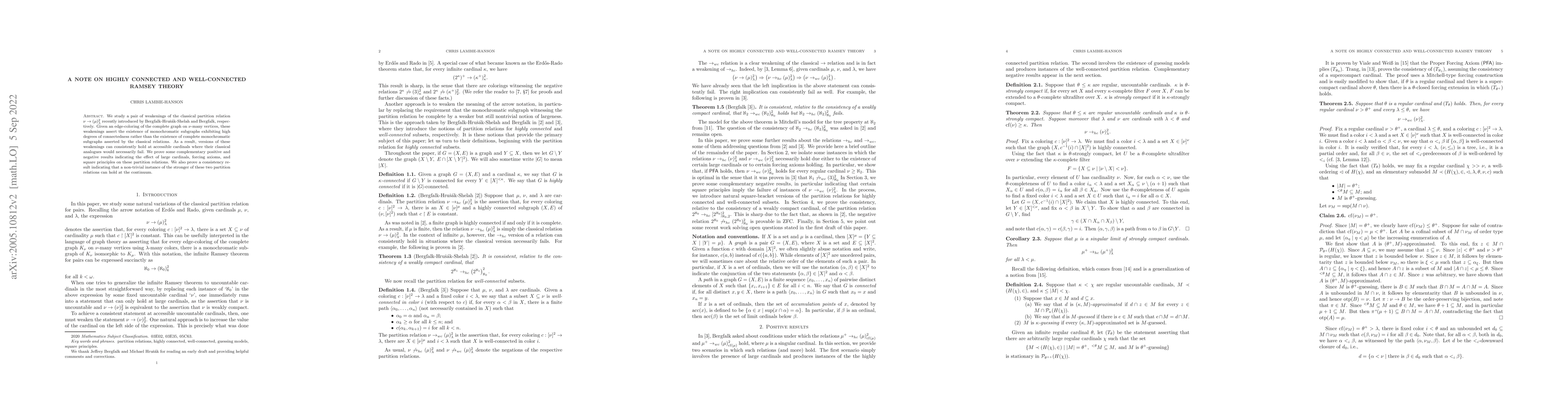 Thumbnail for A note on highly connected and well-connected Ramsey theory